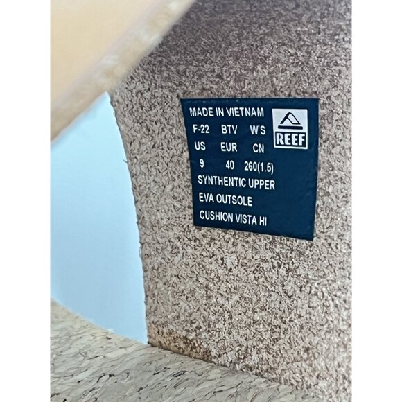 Reef Womens Cushion VIsta Hi Sandals Cork Footbeds Vegan Slides Sz 9 - Picture 5 of 6